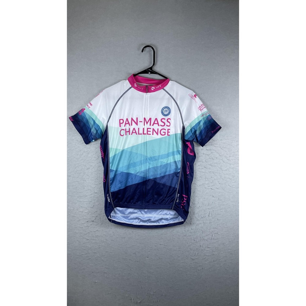 Primal Pan-Mass Challenge 2023 Cycling Jersey Mens Medium Blue Pink Full Zip Top